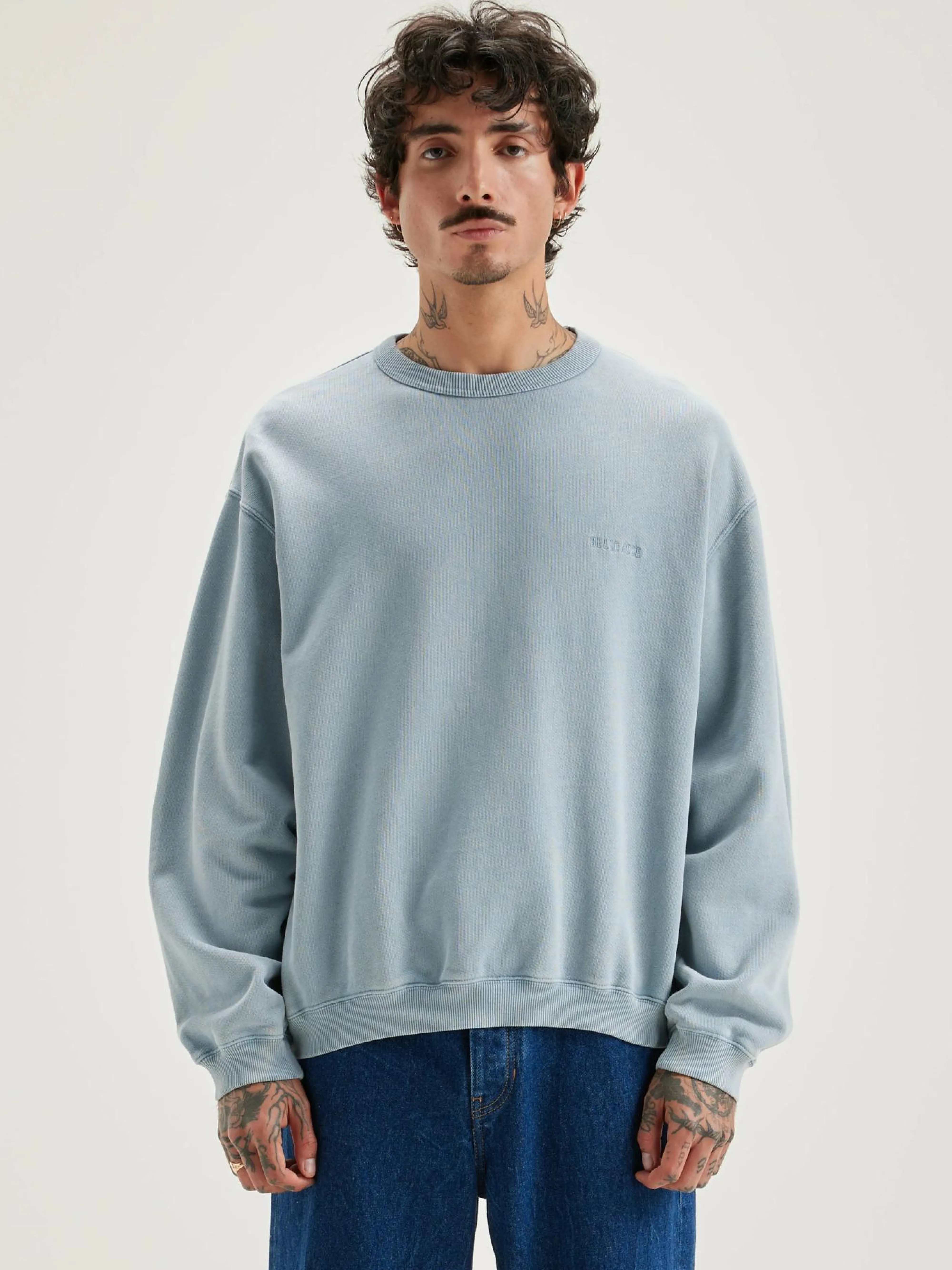 Outlet Bellerose Fabien Ronde Hals Sweatshirt Chambray