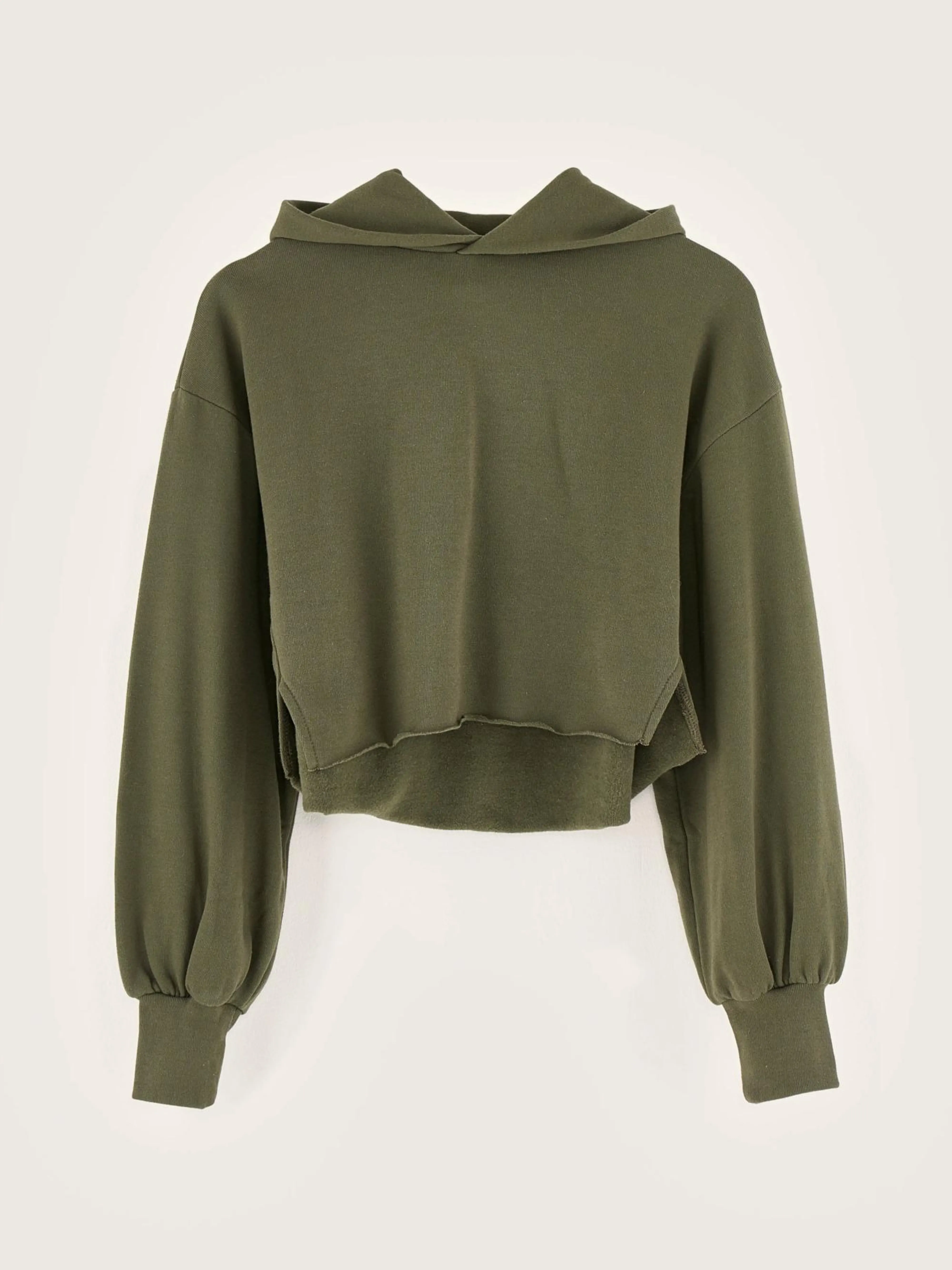 Shop Bellerose Felico Cropped Hoodie Moss
