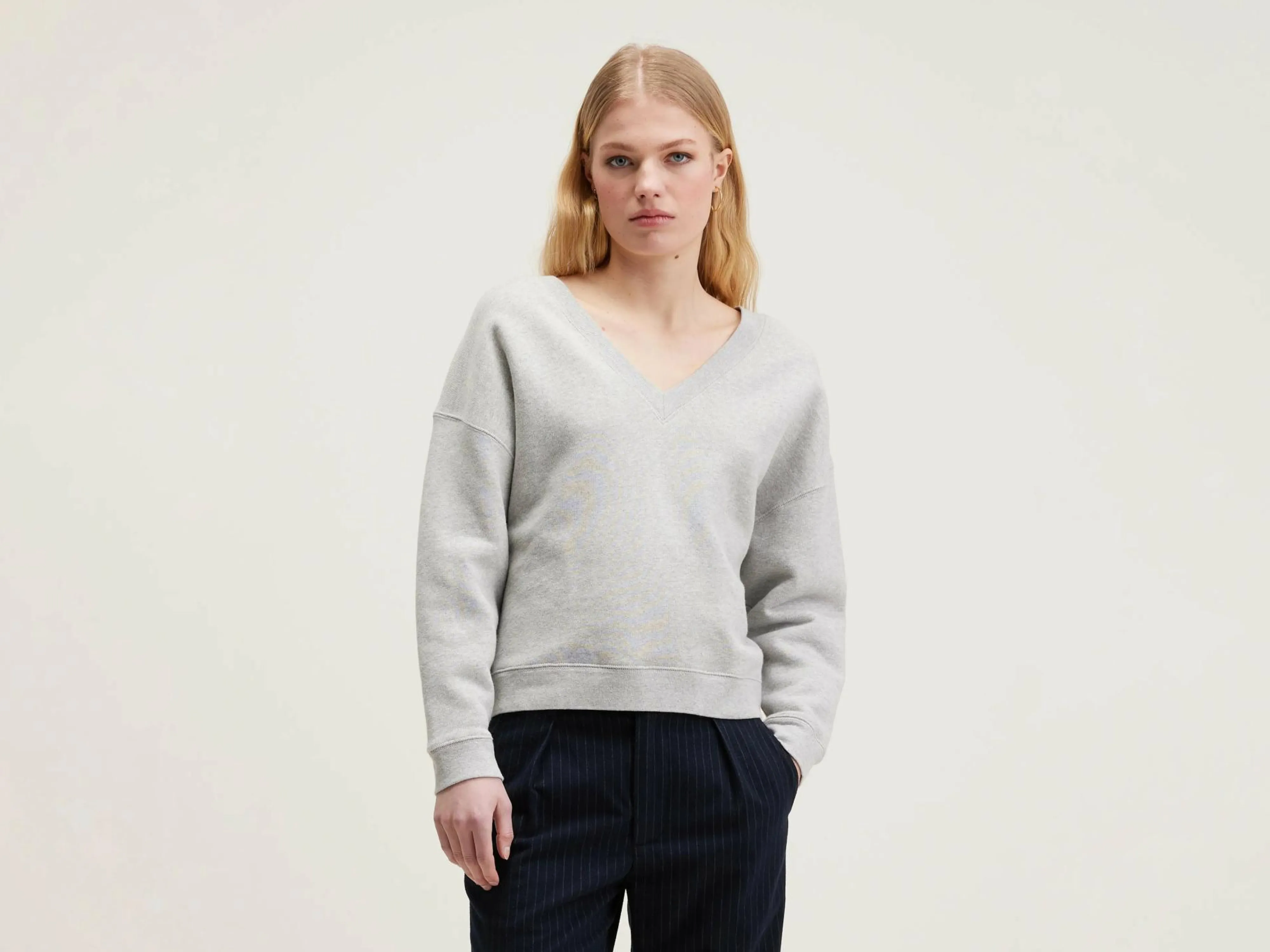 Fashion Bellerose Fellow V-hals Sweatshirt Heather grey