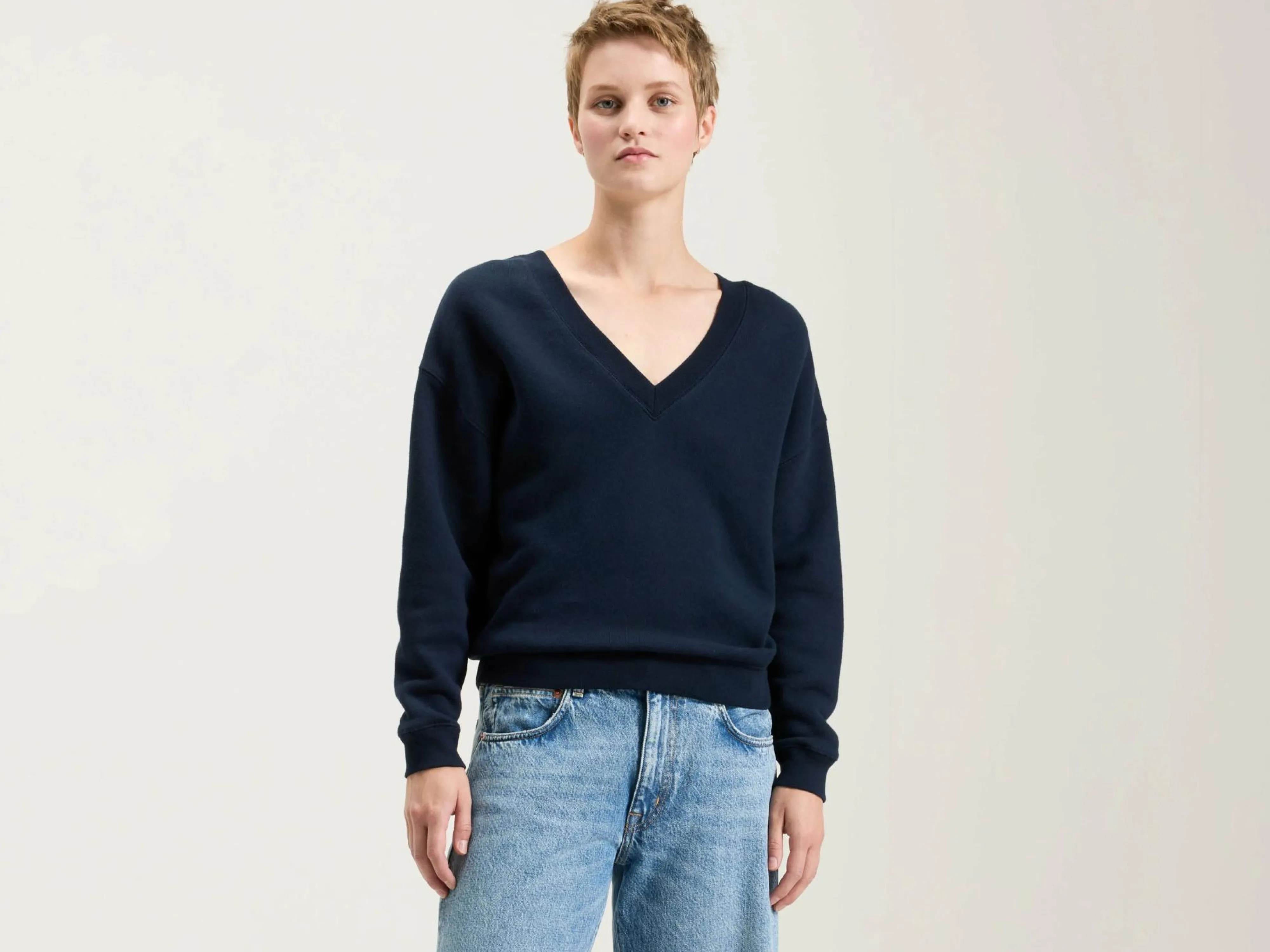 Best Sale Bellerose Fellow V-hals Sweatshirt Navy