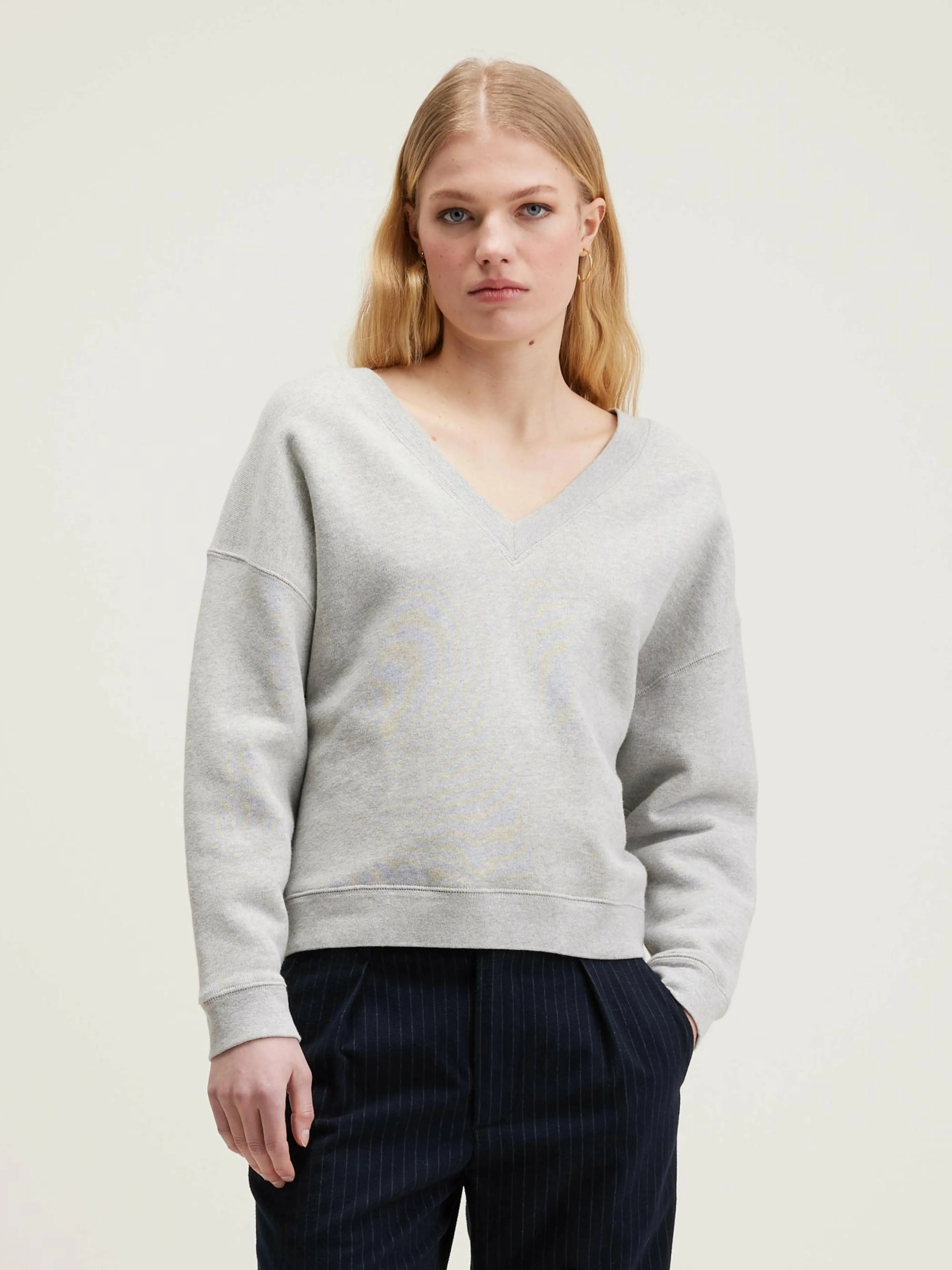 Fashion Bellerose Fellow V-hals Sweatshirt Heather grey