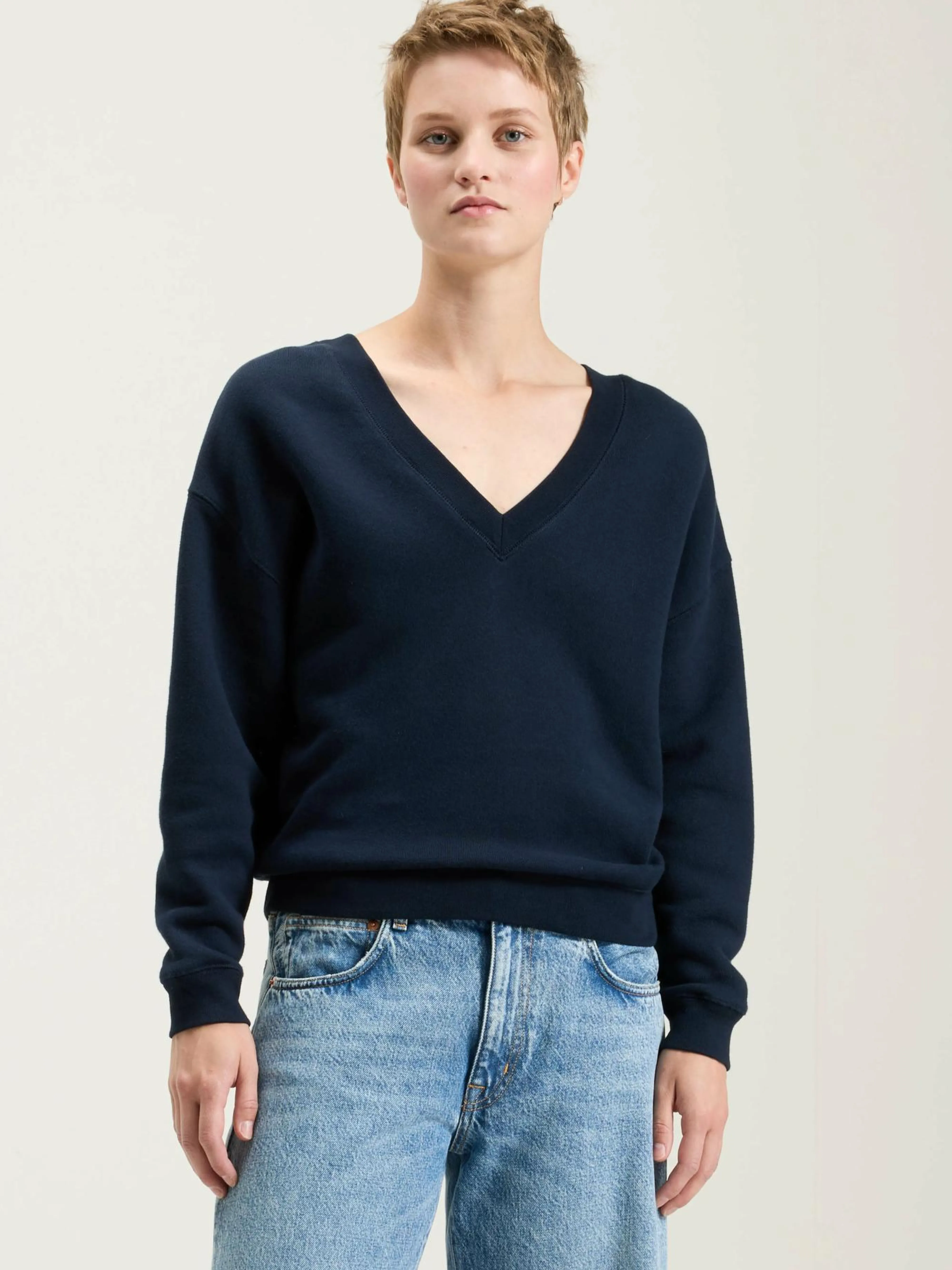 Best Sale Bellerose Fellow V-hals Sweatshirt Navy