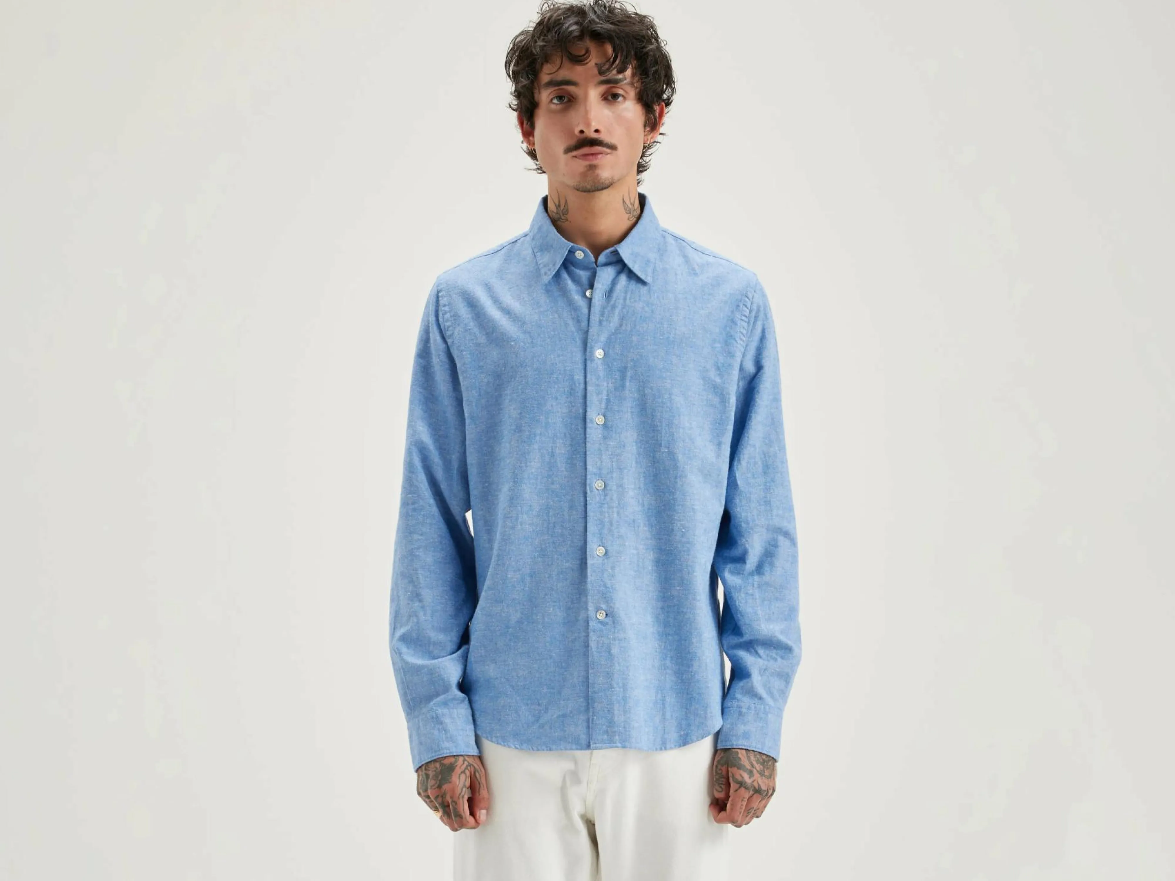 New Bellerose Franklin Popeline Hemd Blue