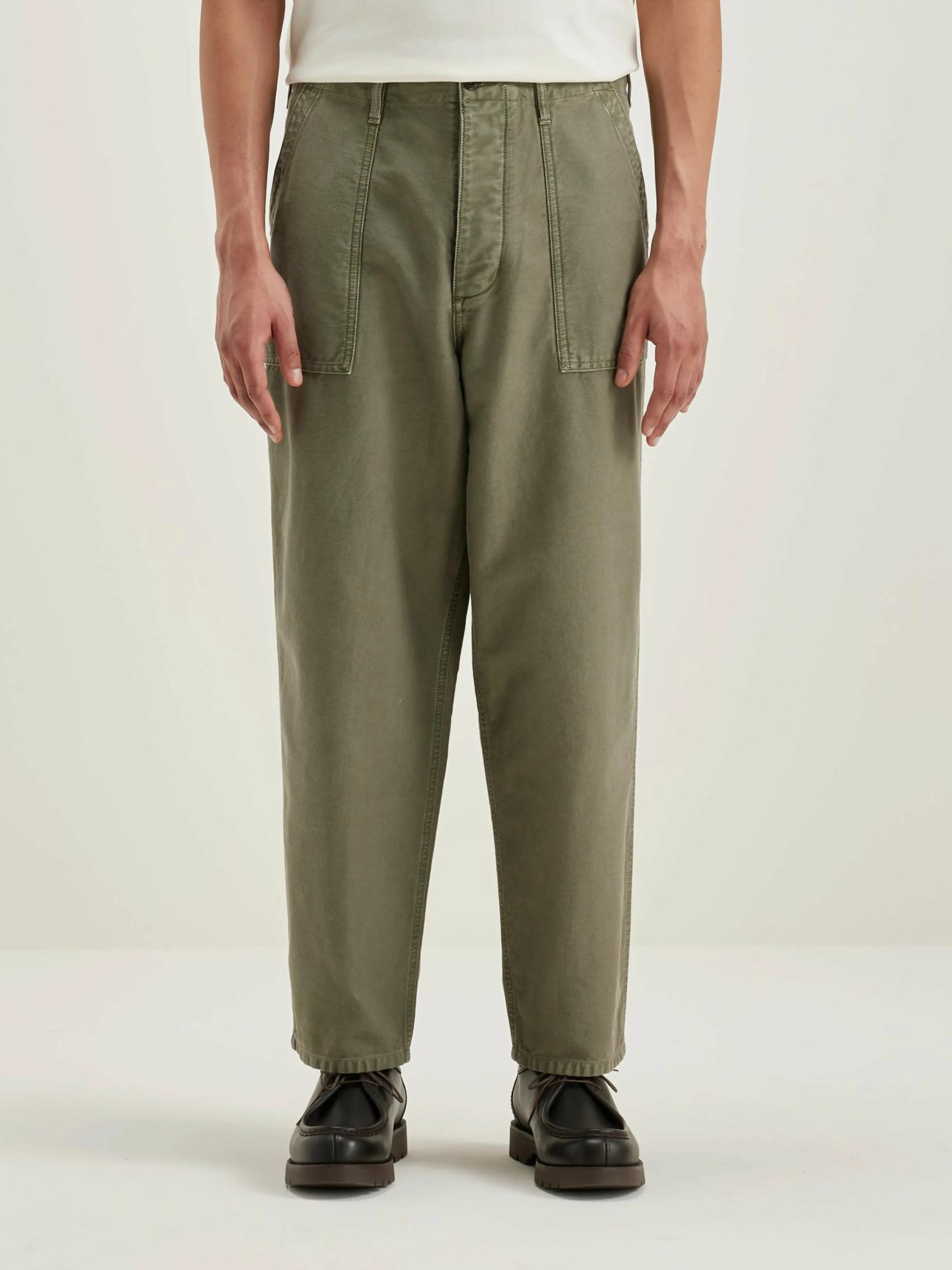 New Bellerose Kargo Relaxed Cropped Broek Dusty olive