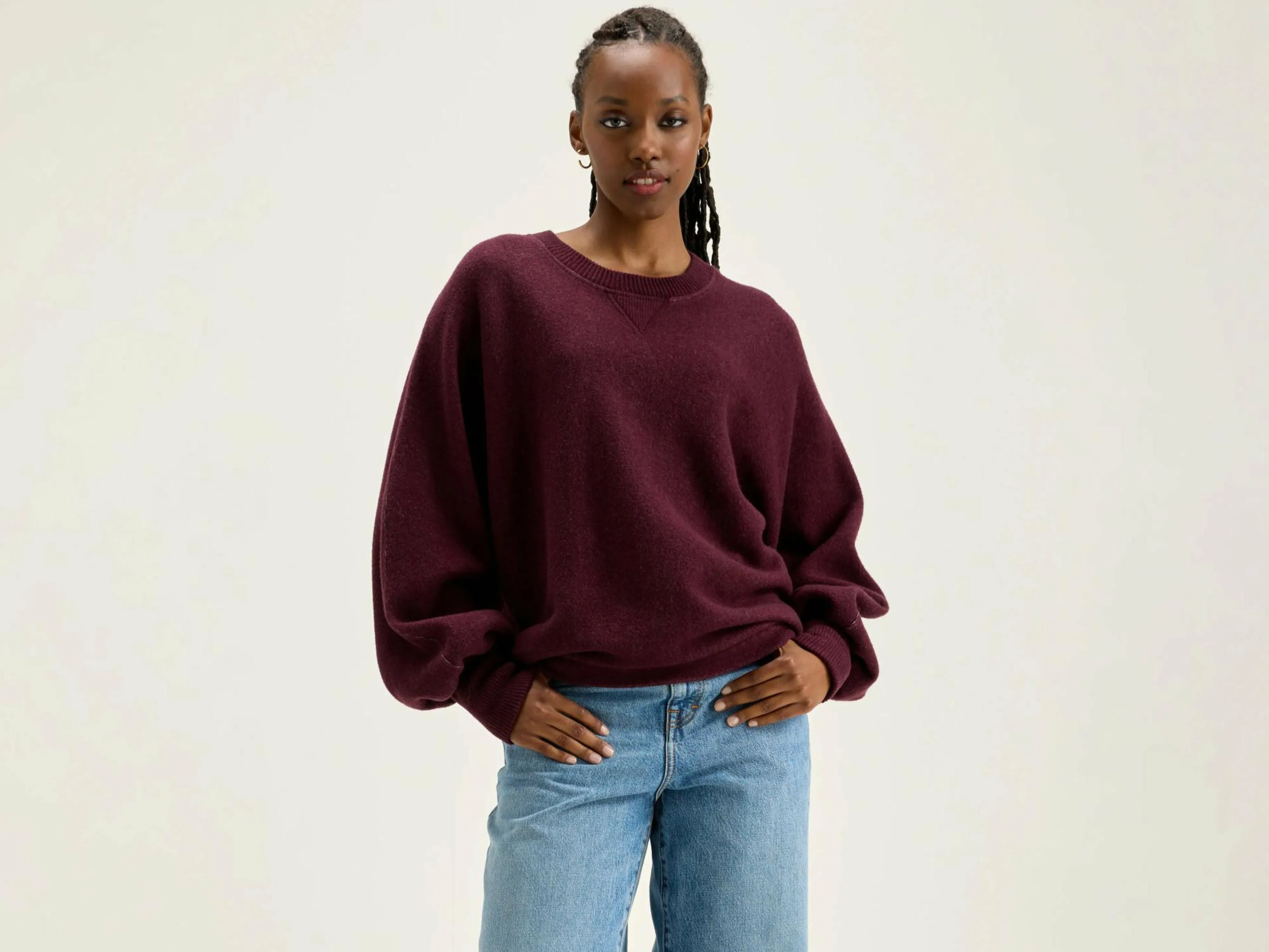 Store Bellerose Milos Ronde Hals Sweatshirt Wine