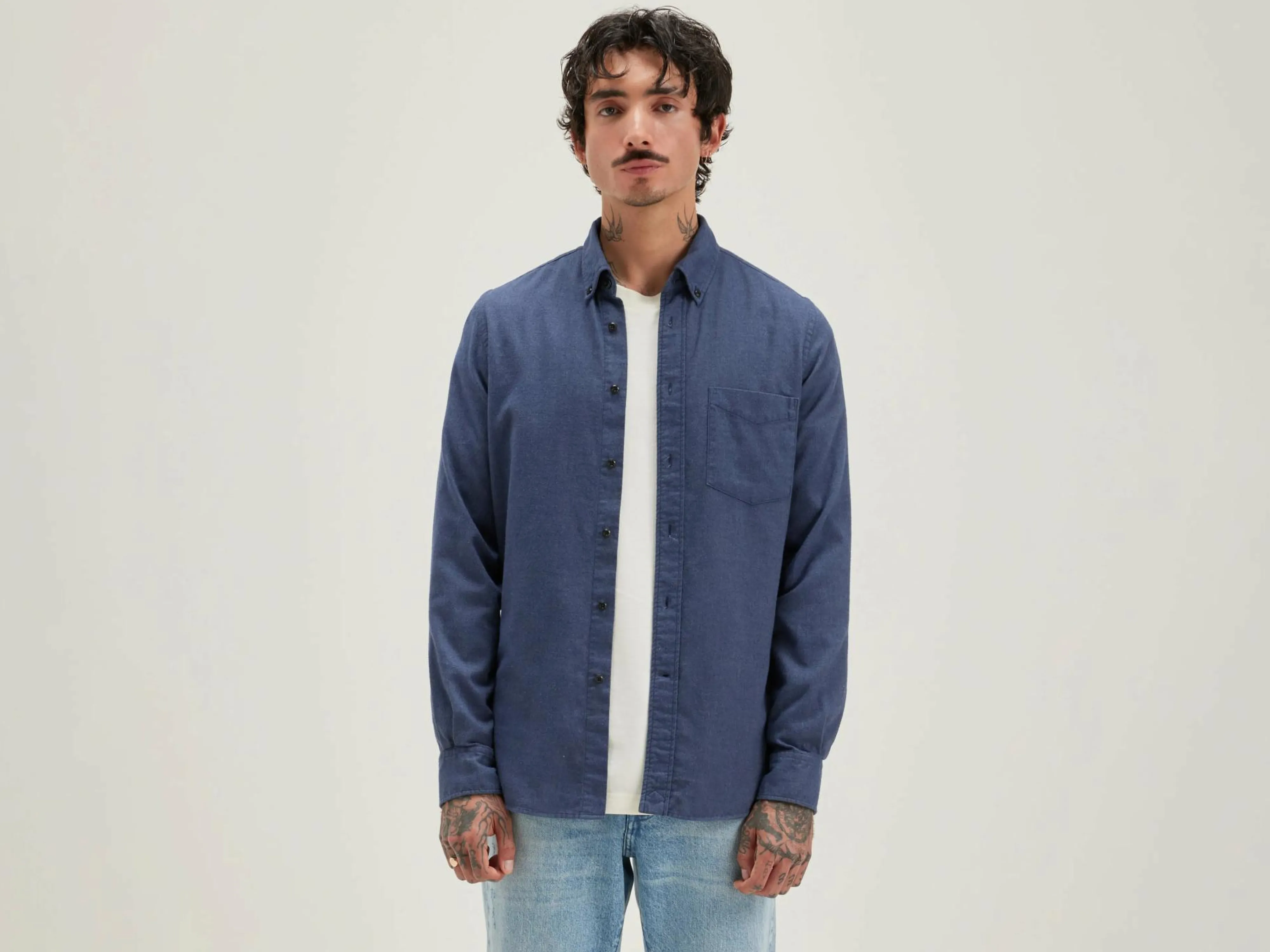 Shop Bellerose Mire Slim Hemd Metal blue