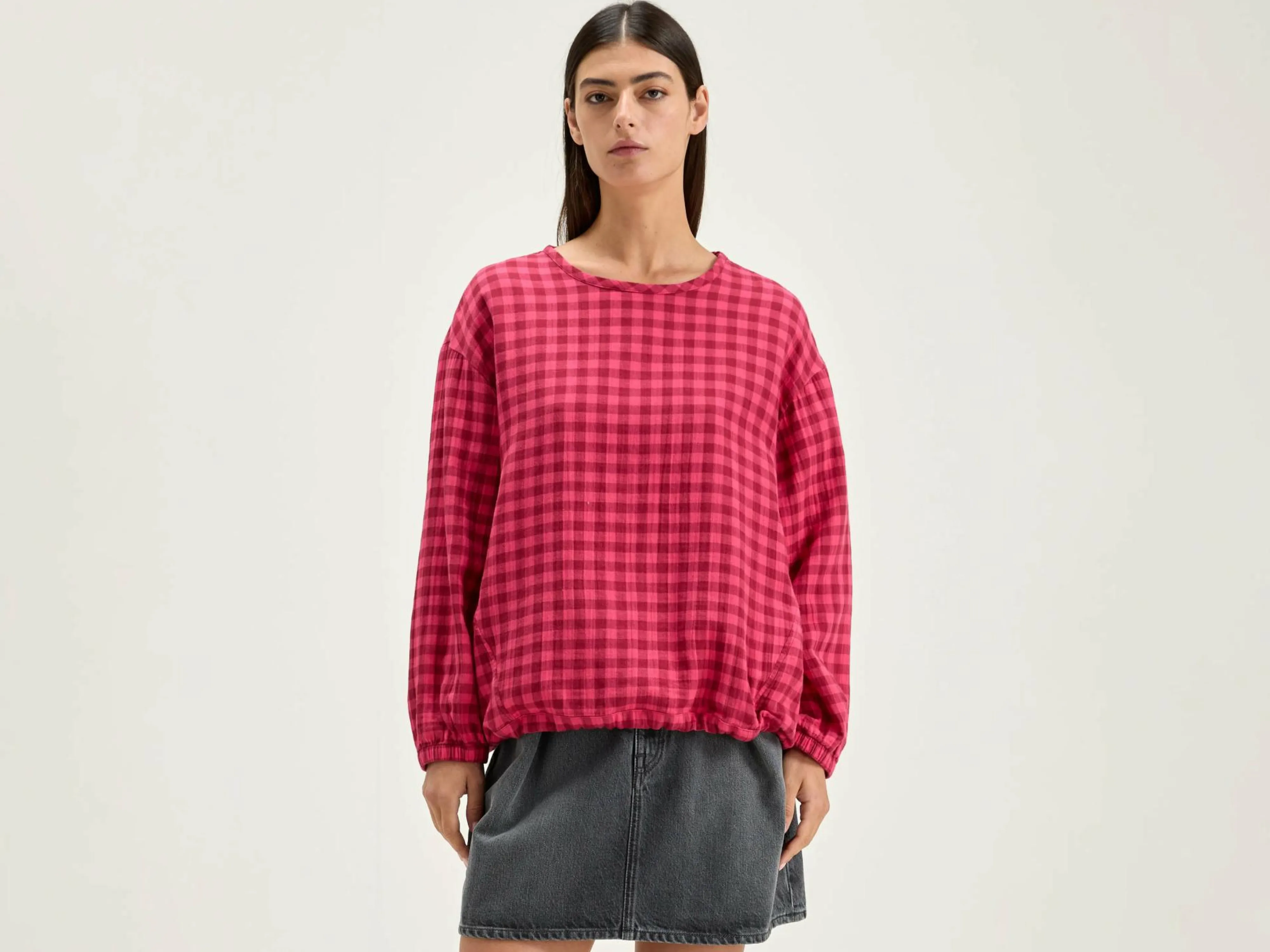 Flash Sale Bellerose Padoue Geruite Blouse Fushia