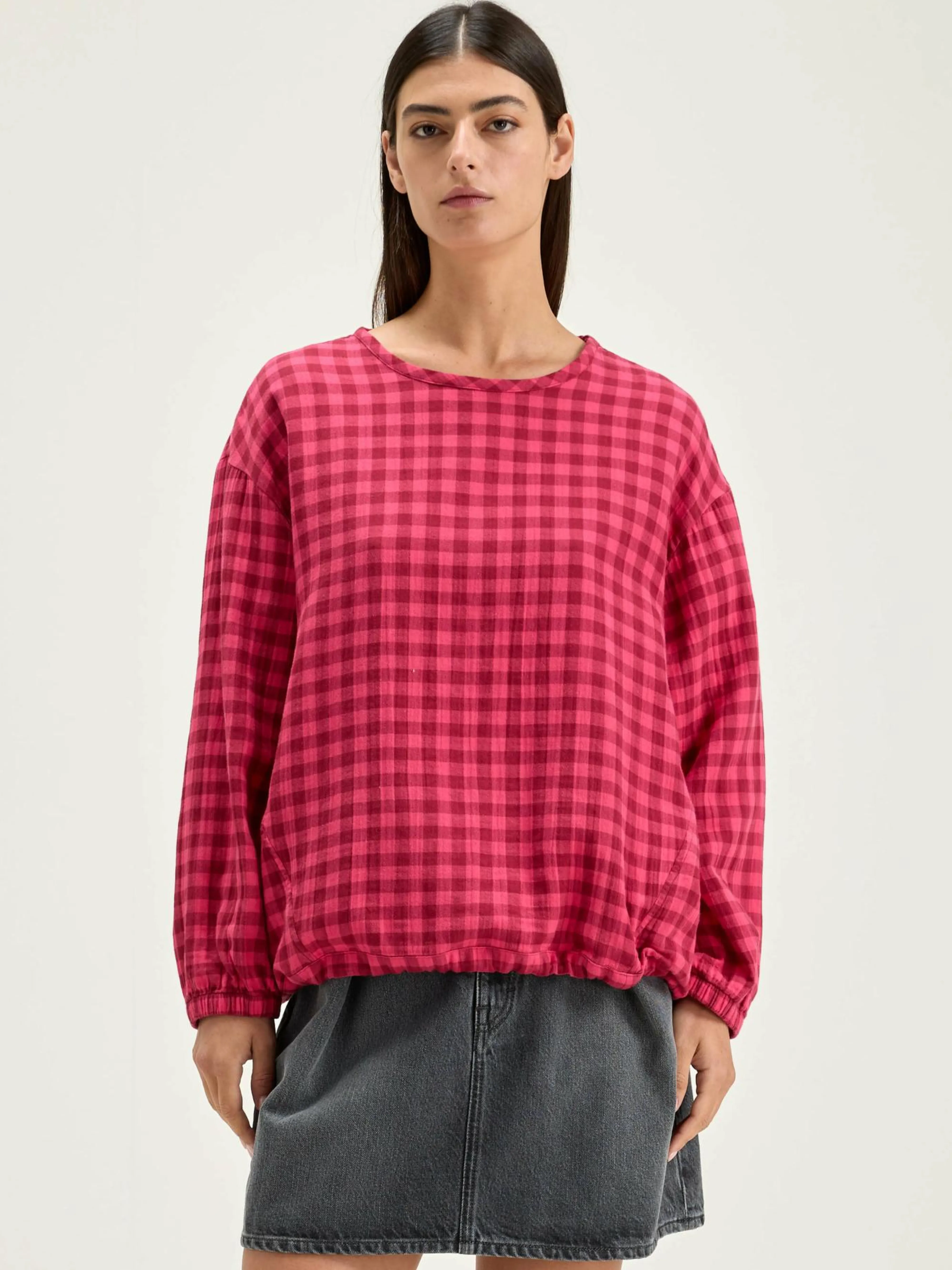 Flash Sale Bellerose Padoue Geruite Blouse Fushia