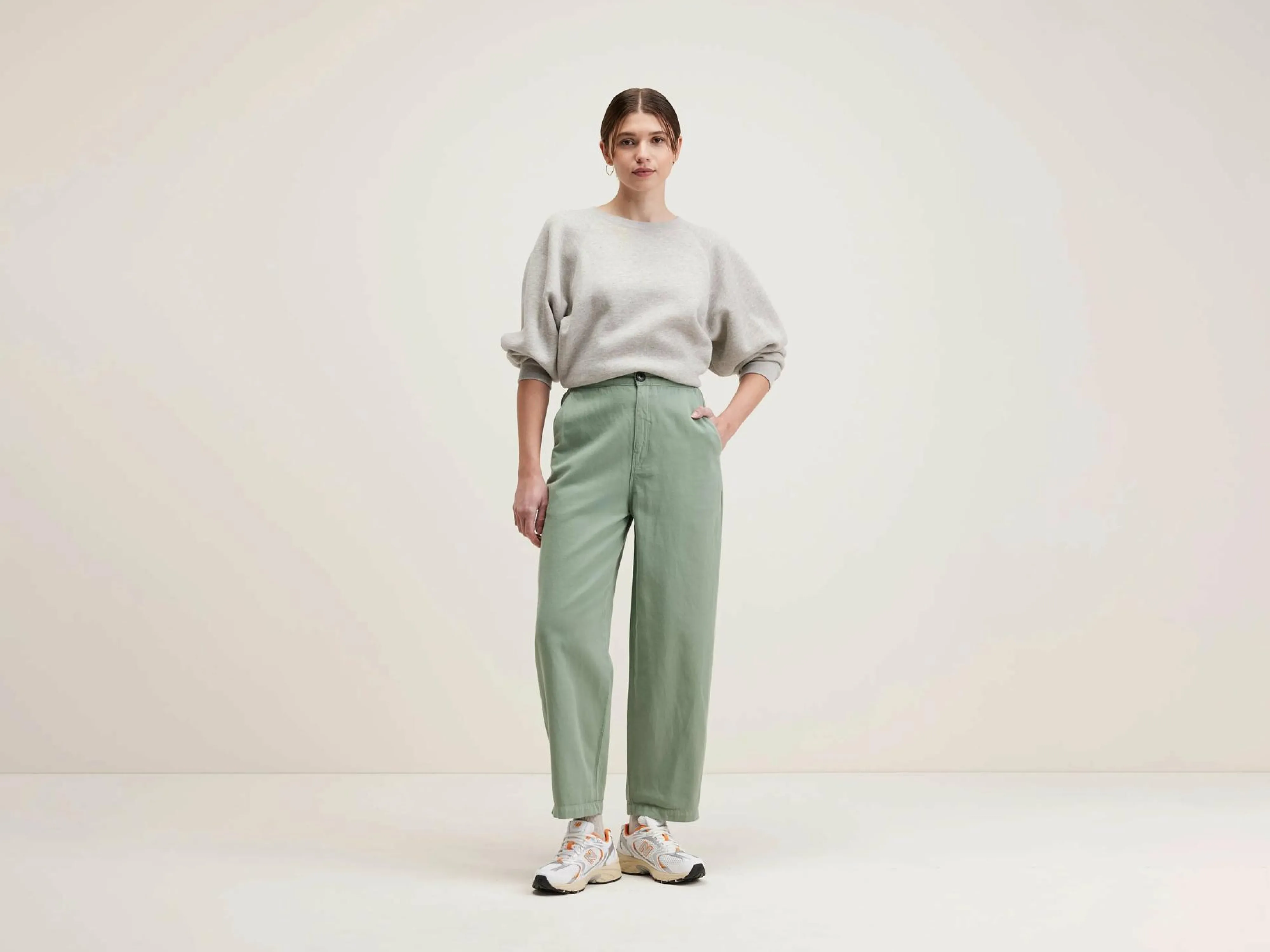 Sale Bellerose Pasop Relaxed Broek Eucalyptus