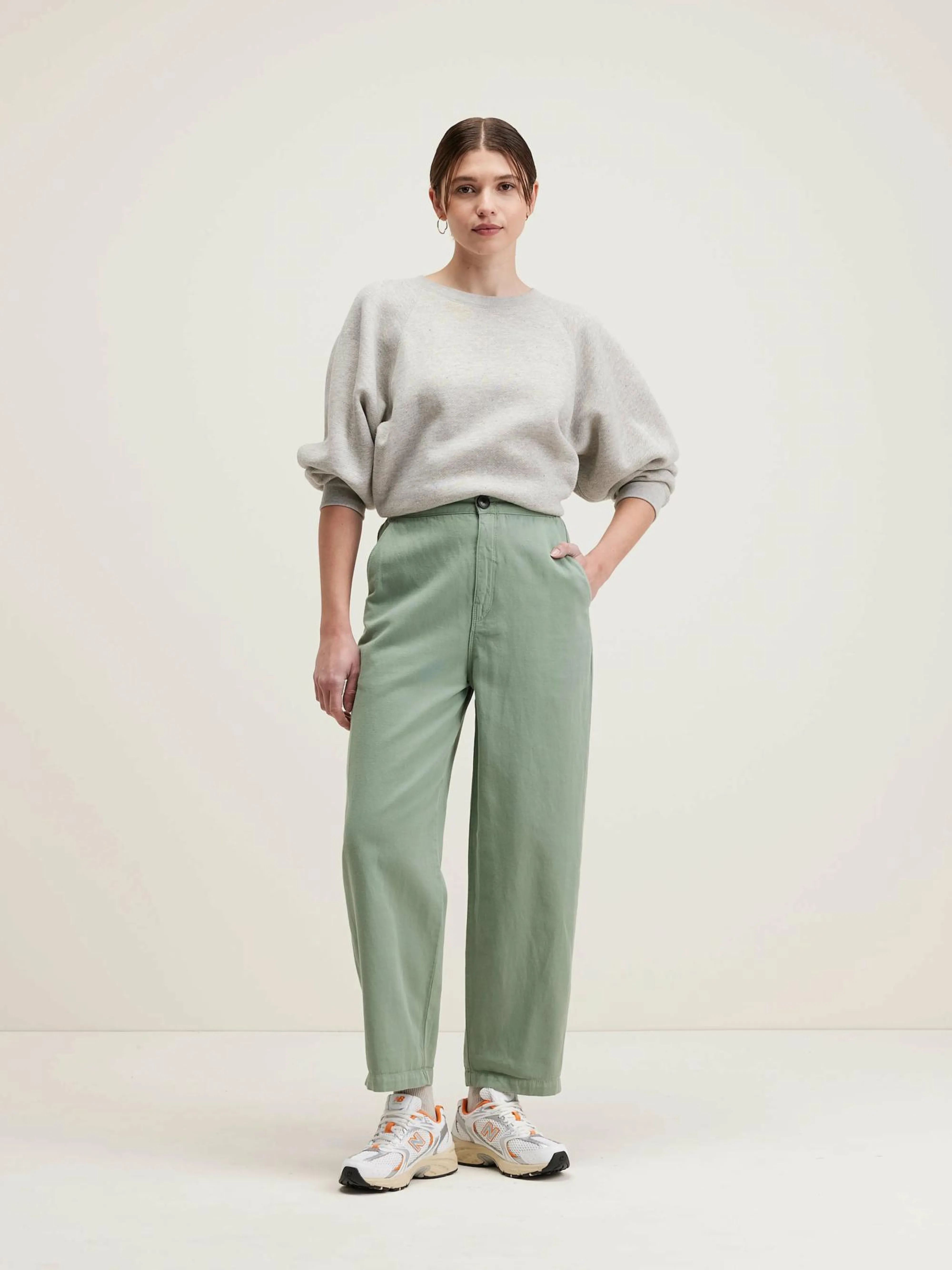 Sale Bellerose Pasop Relaxed Broek Eucalyptus