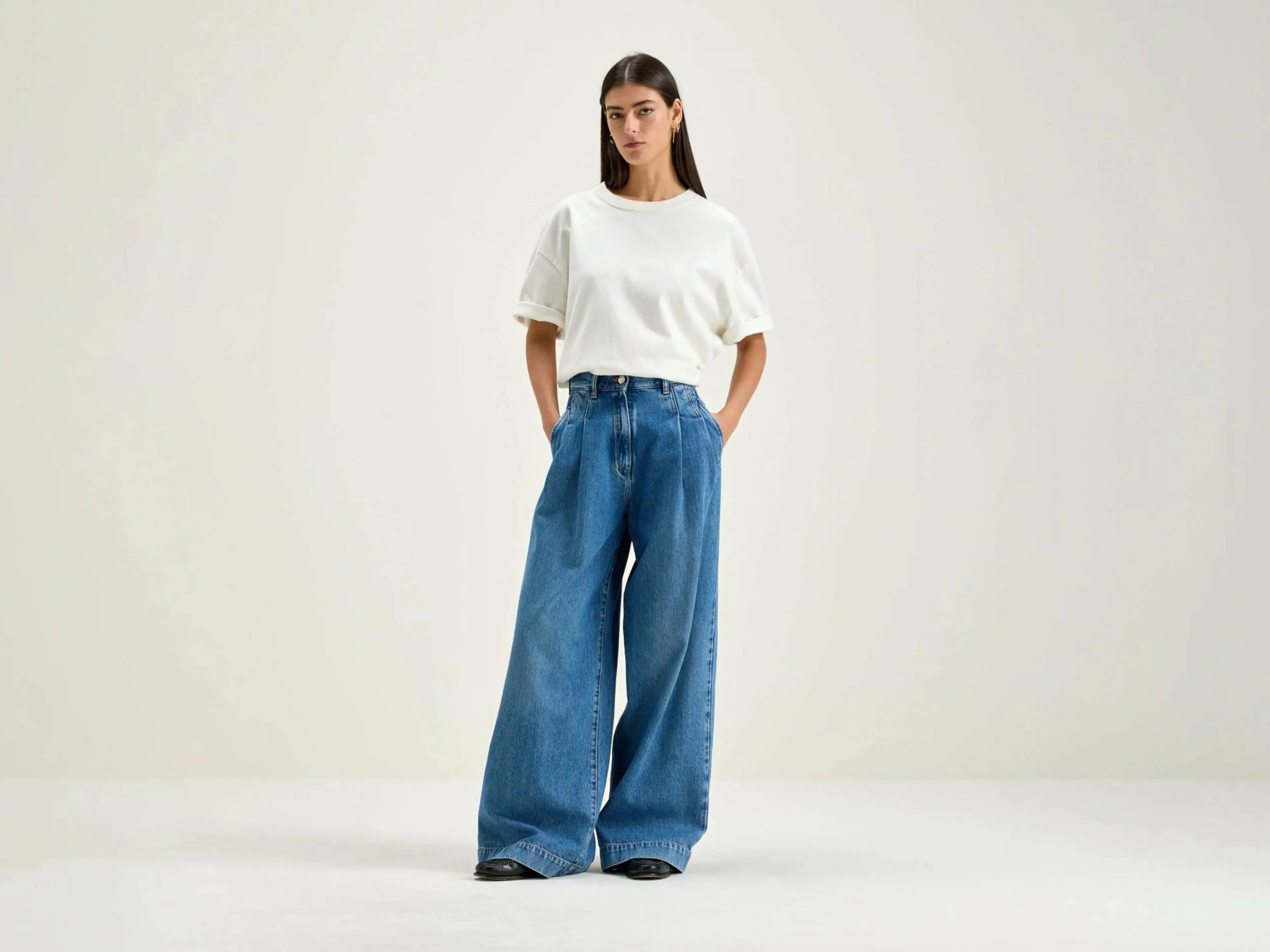 Clearance Bellerose Pops Superwijde Jeans Used blue