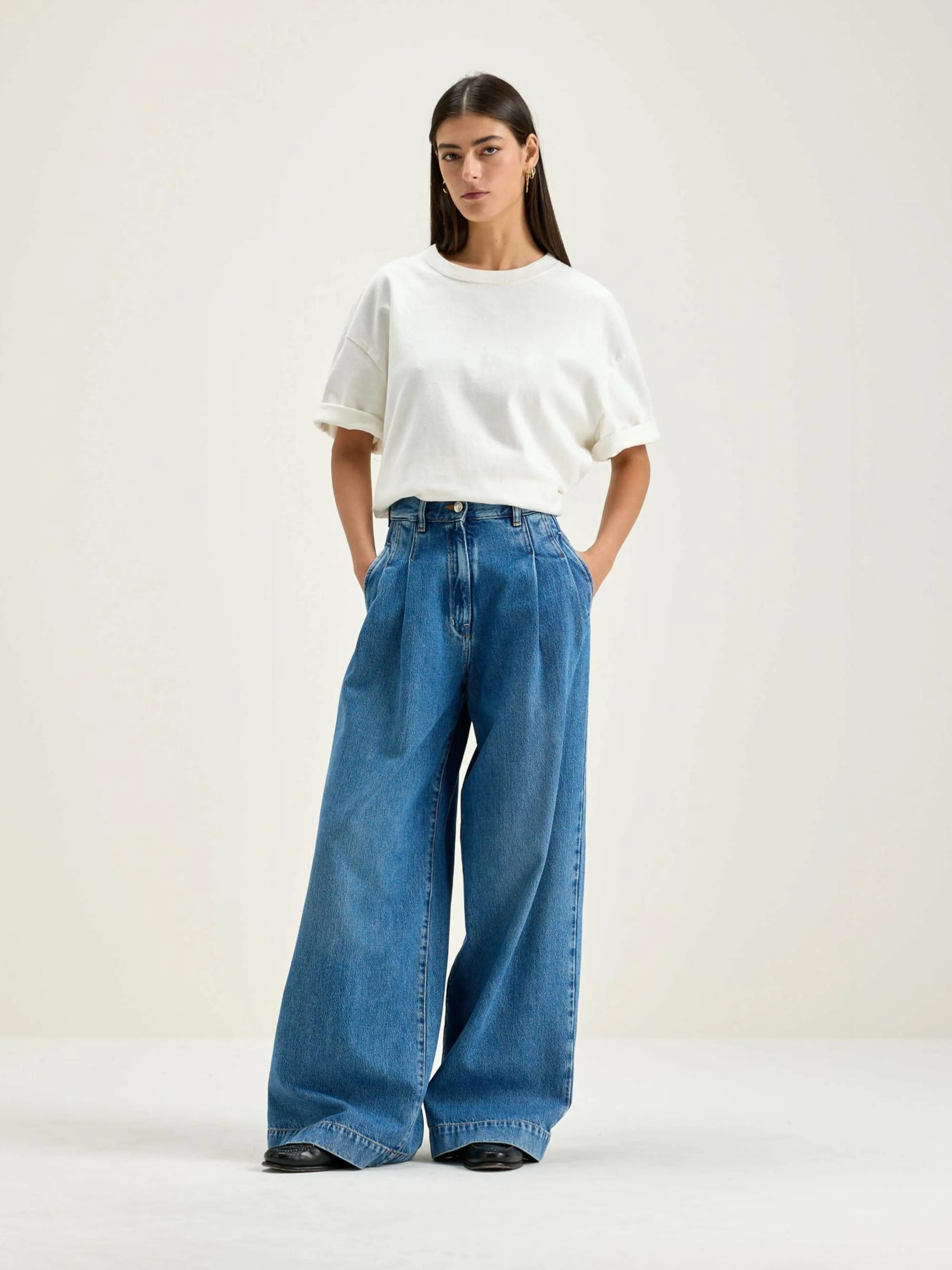 Clearance Bellerose Pops Superwijde Jeans Used blue