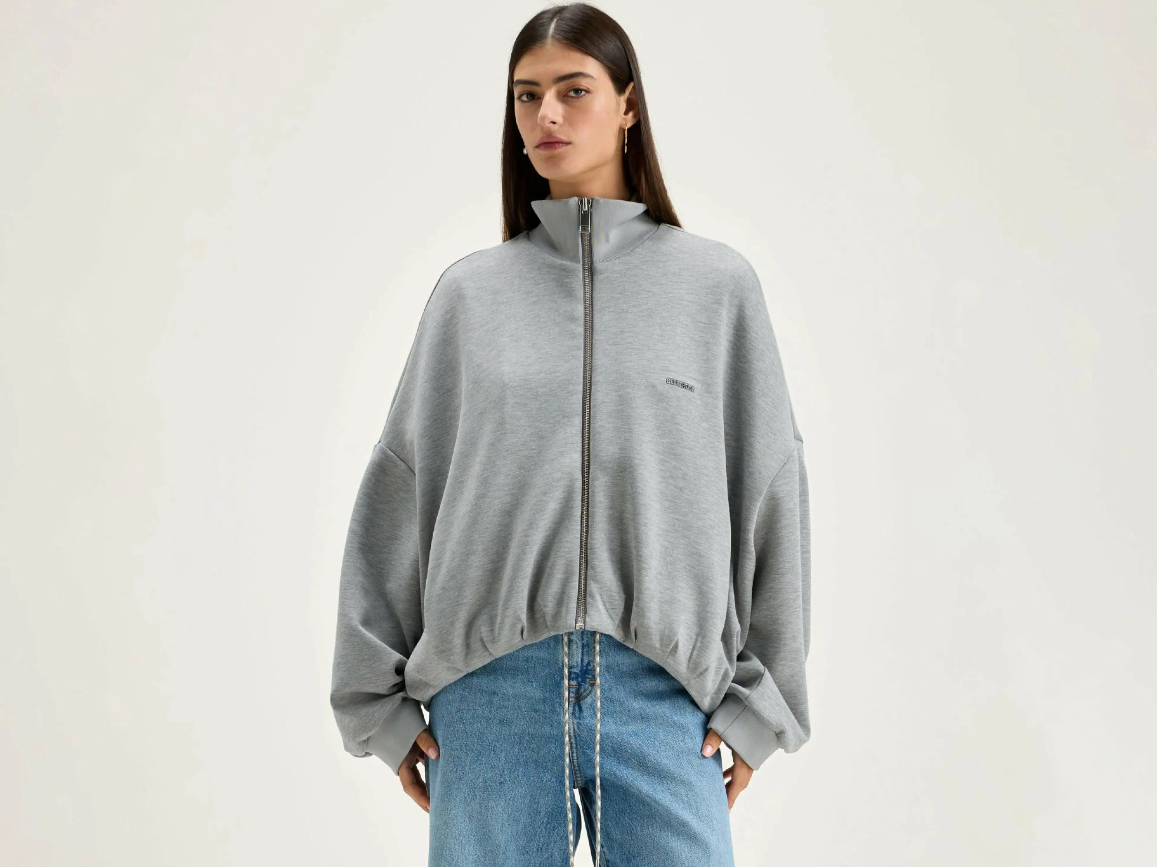 Clearance Bellerose Tallis Sweatshirt Met Rits Heather grey