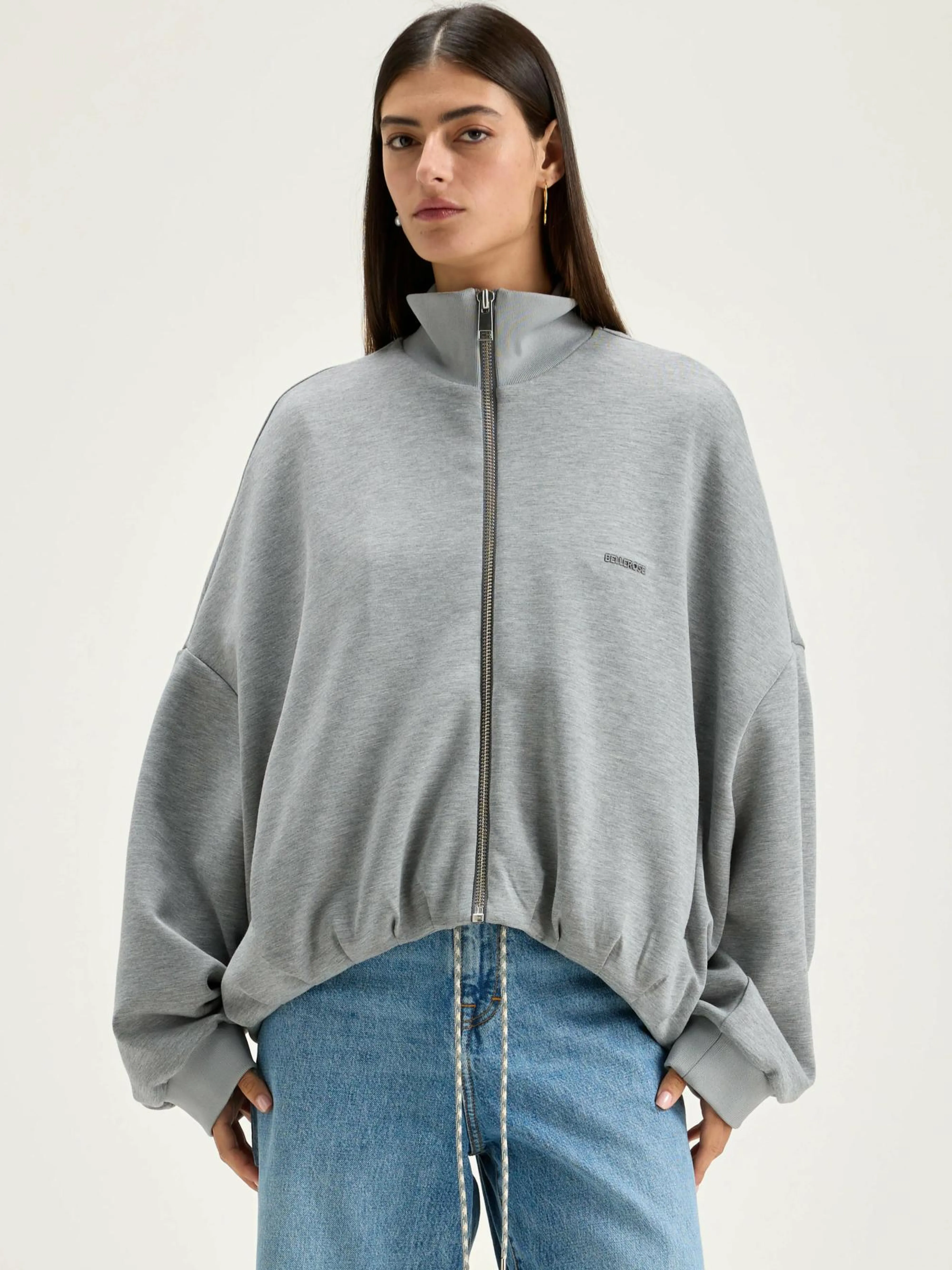 Clearance Bellerose Tallis Sweatshirt Met Rits Heather grey