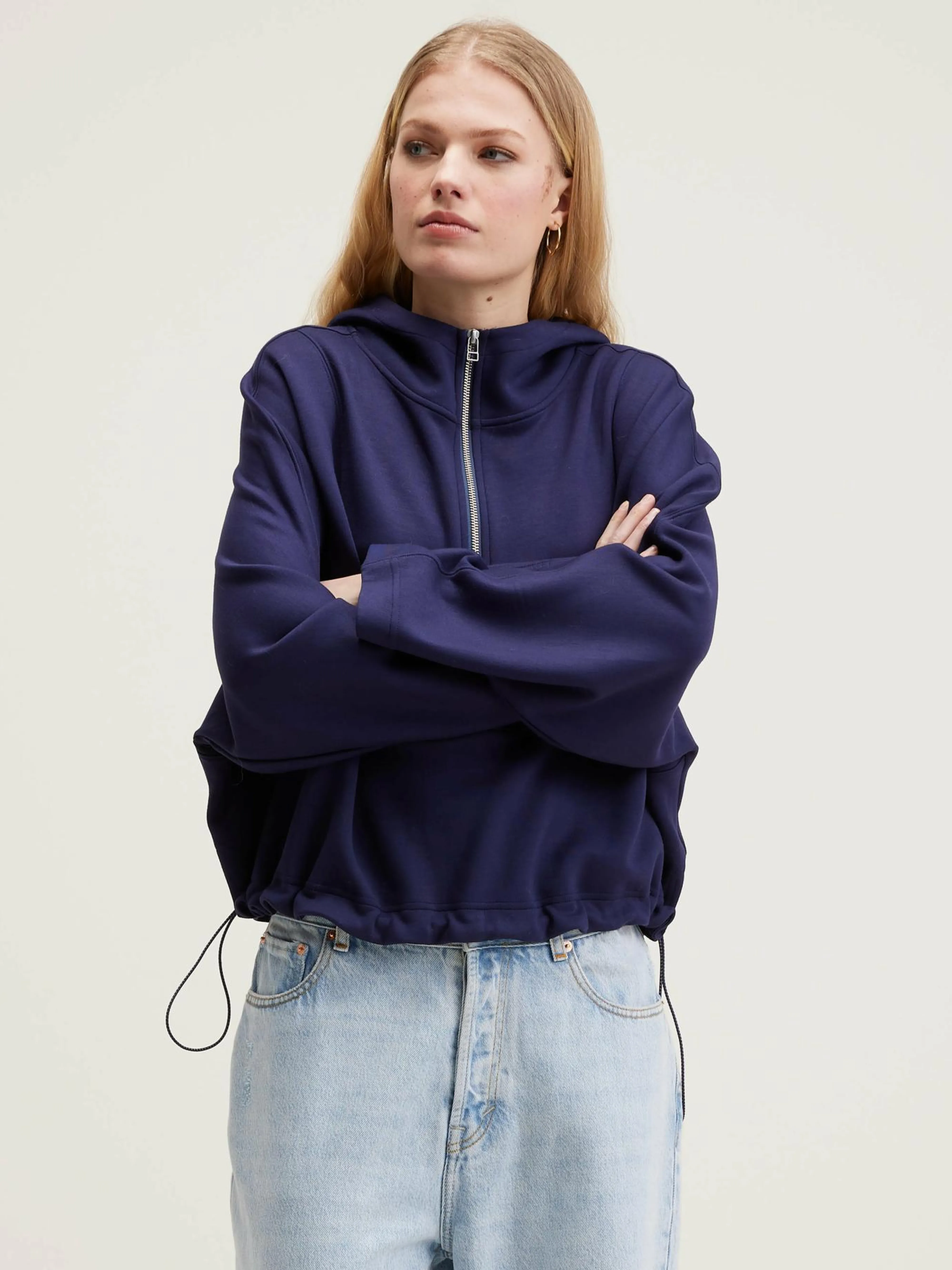 Flash Sale Bellerose Tates Hoodie Met Wijde Mouwen Naval