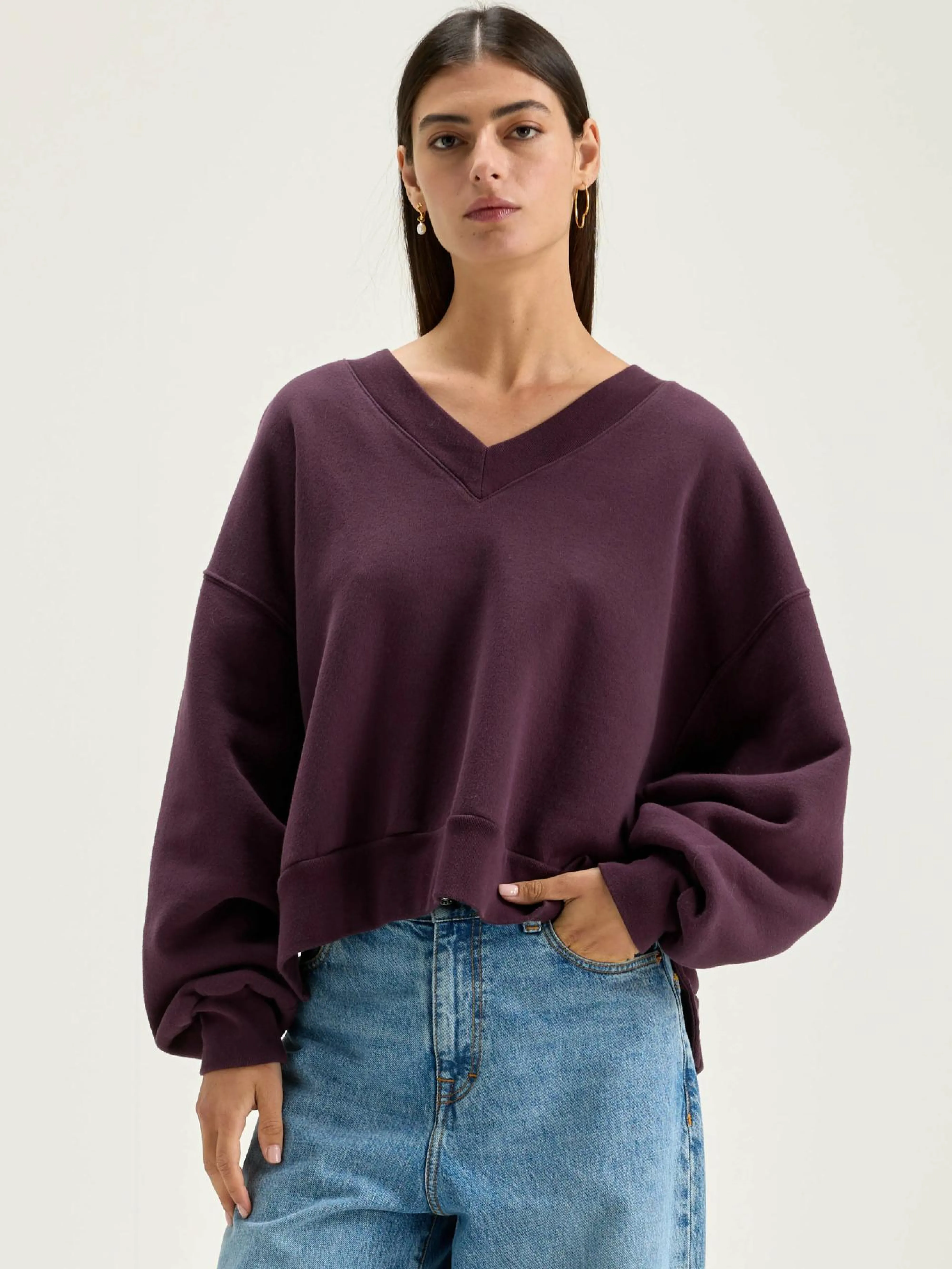 Hot Bellerose Varola V-hals Sweatshirt Wine