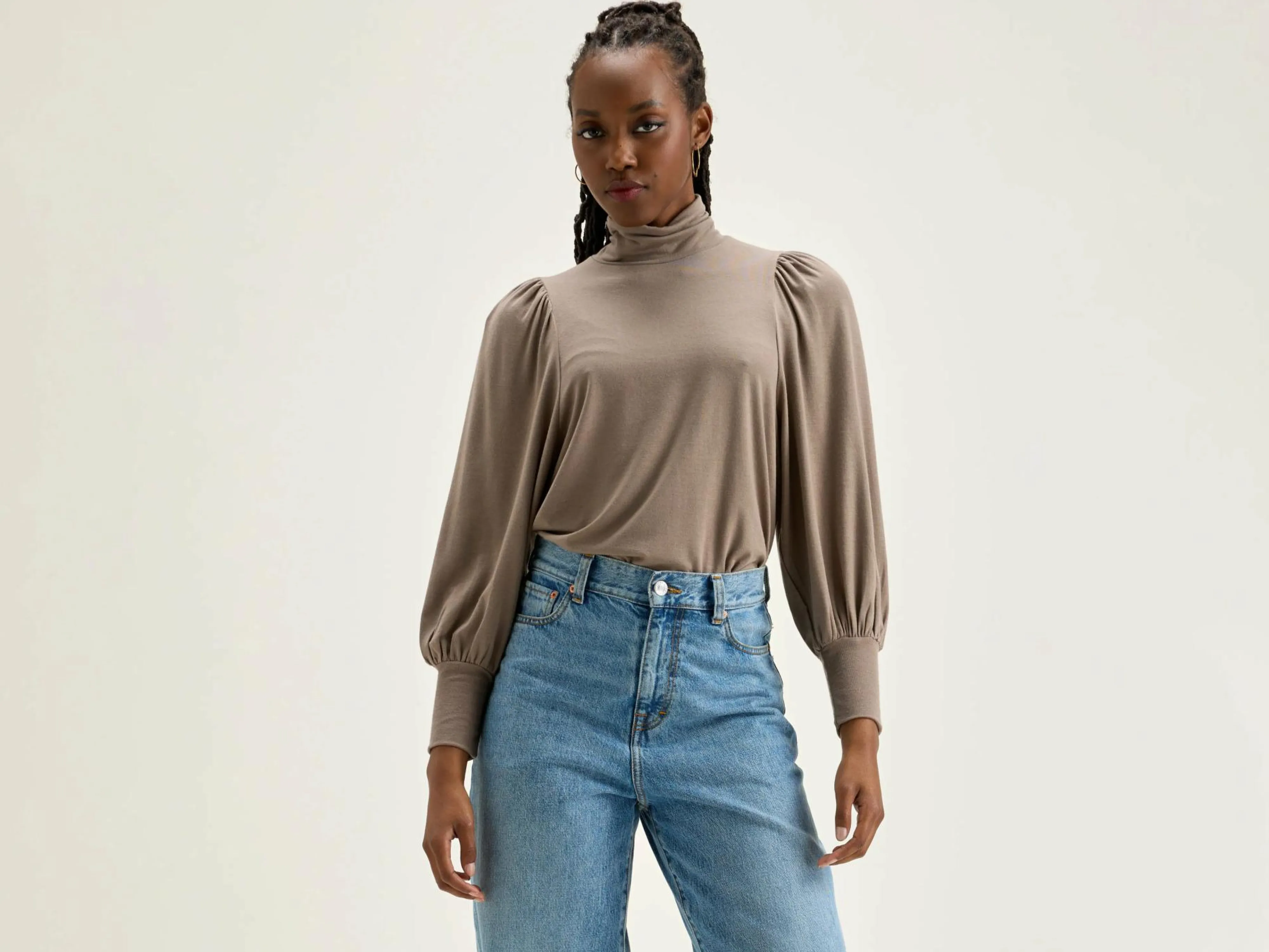 Shop Bellerose Vazo T-shirt Met Rolkraag Dust