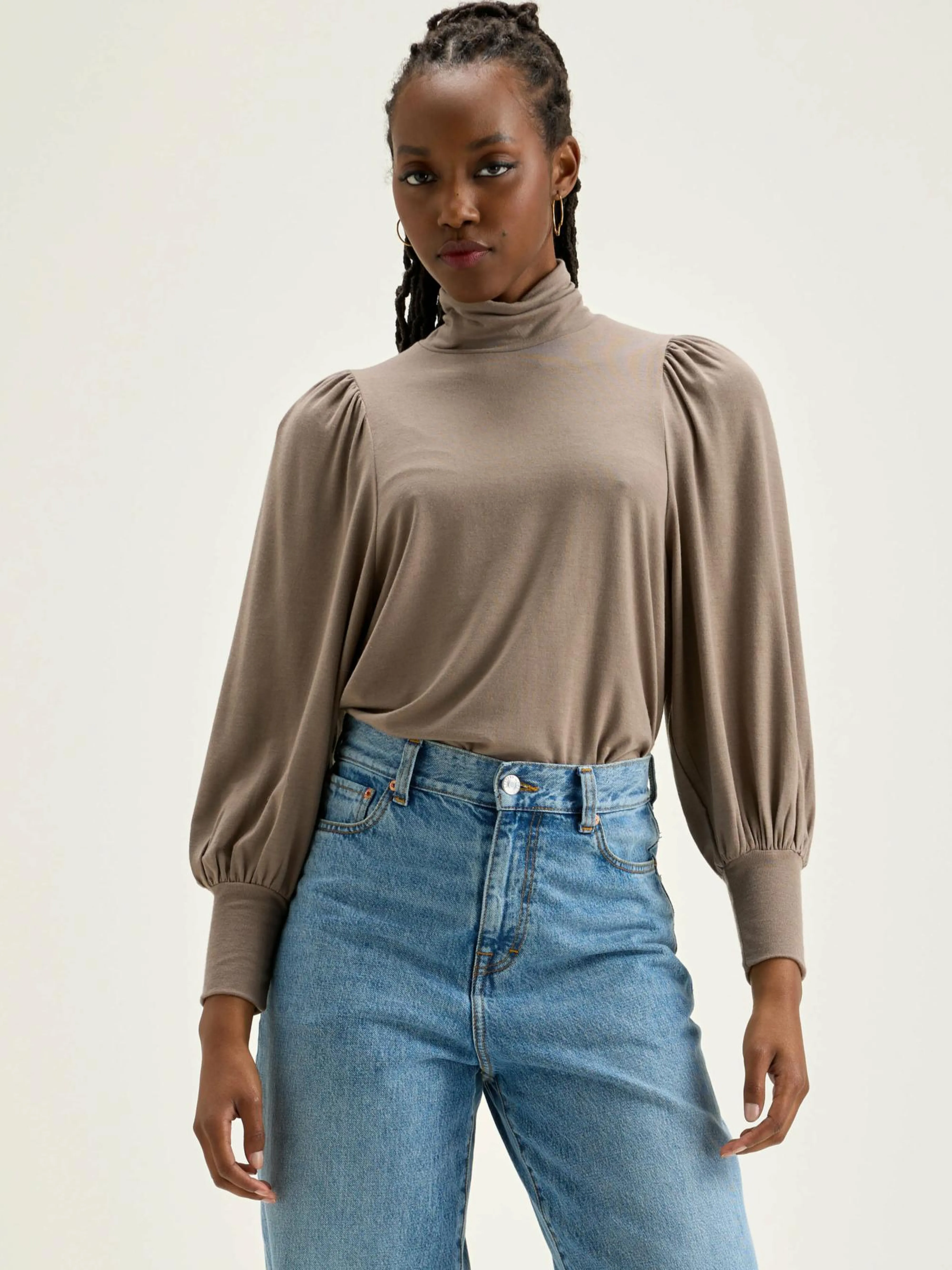 Shop Bellerose Vazo T-shirt Met Rolkraag Dust