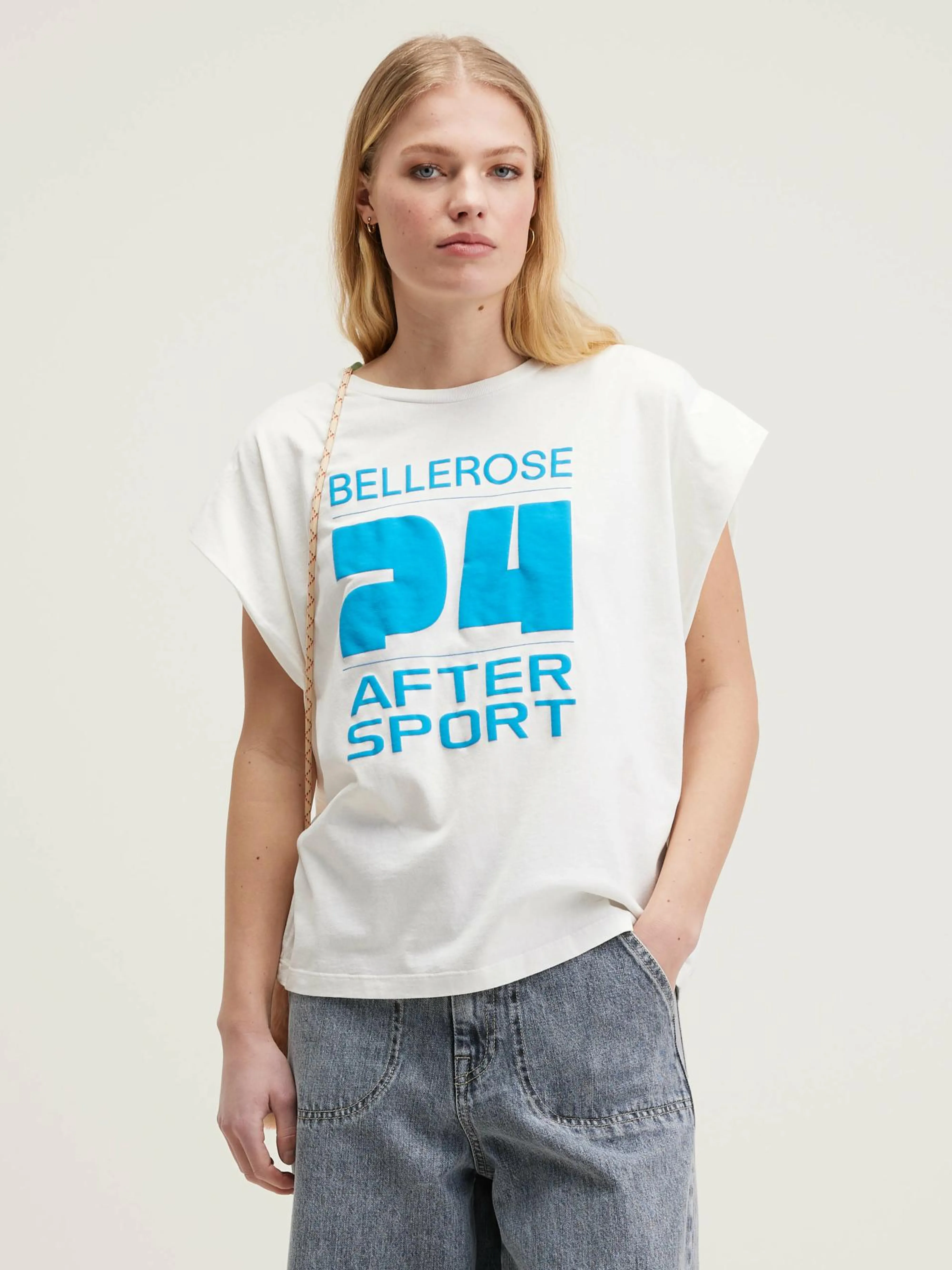 New Bellerose Vice Regular Katoen T-shirt Vintage white