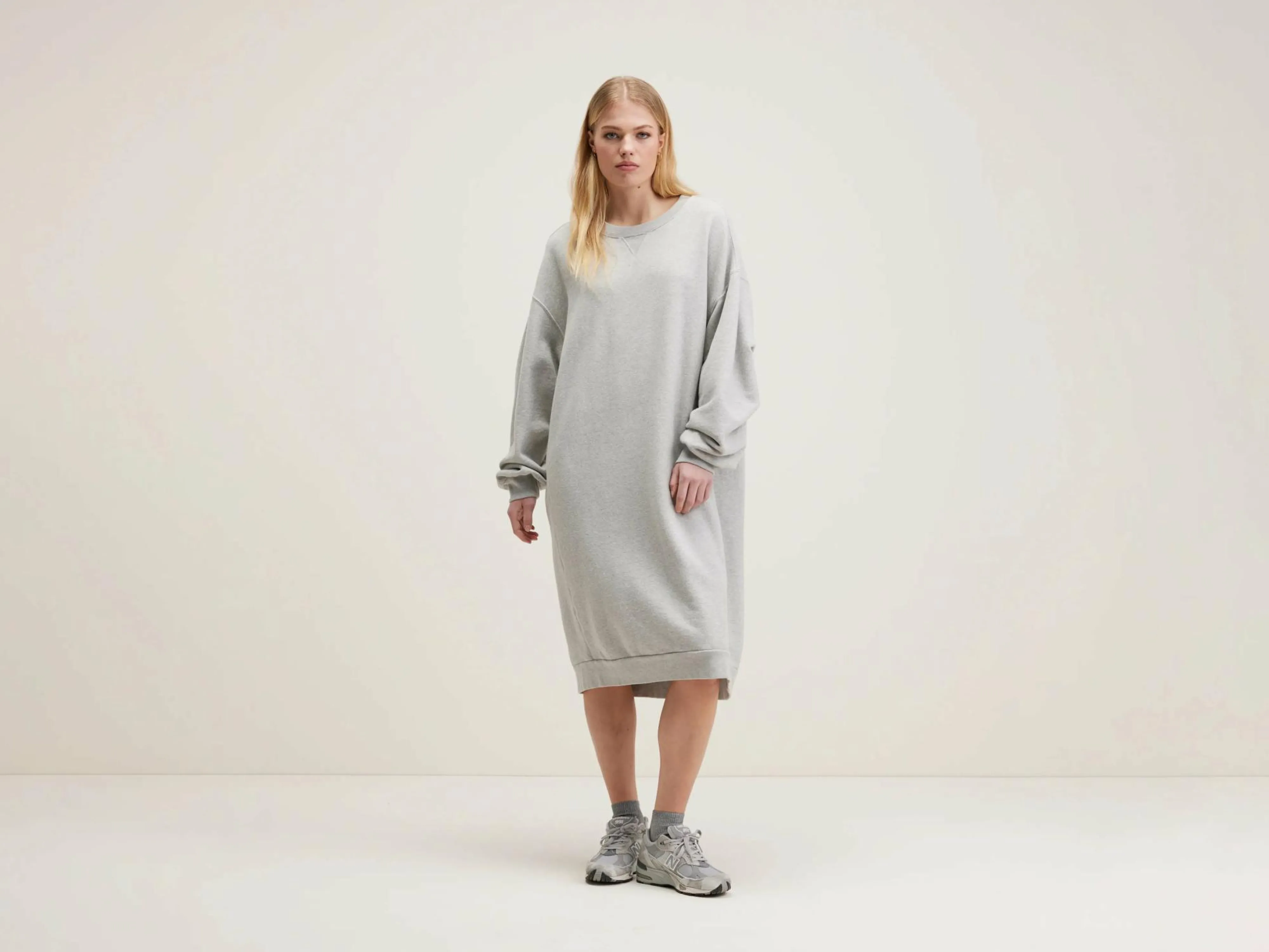 Shop Bellerose Vrizzie Sweatshirtjurk Heather grey