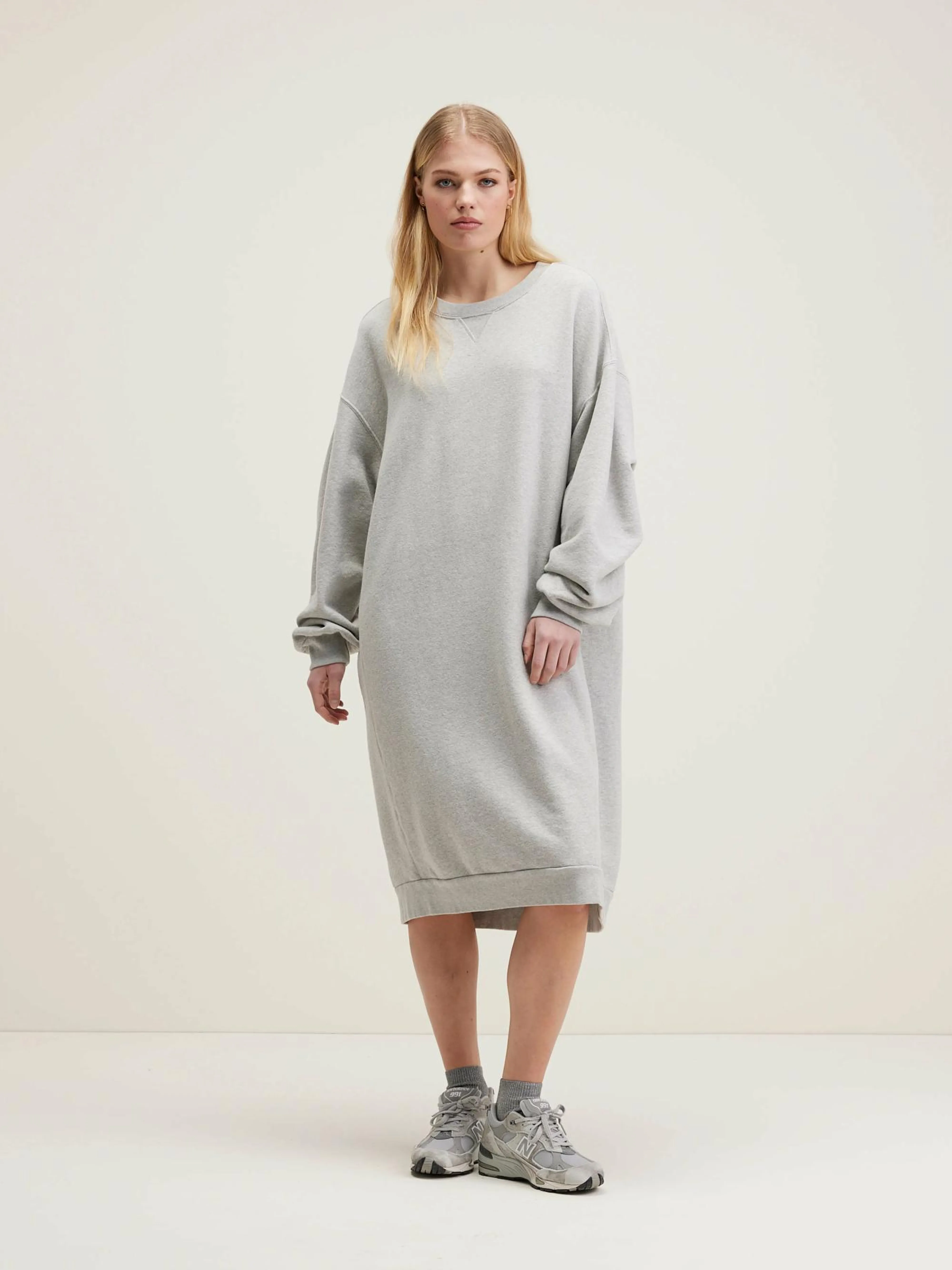 Shop Bellerose Vrizzie Sweatshirtjurk Heather grey